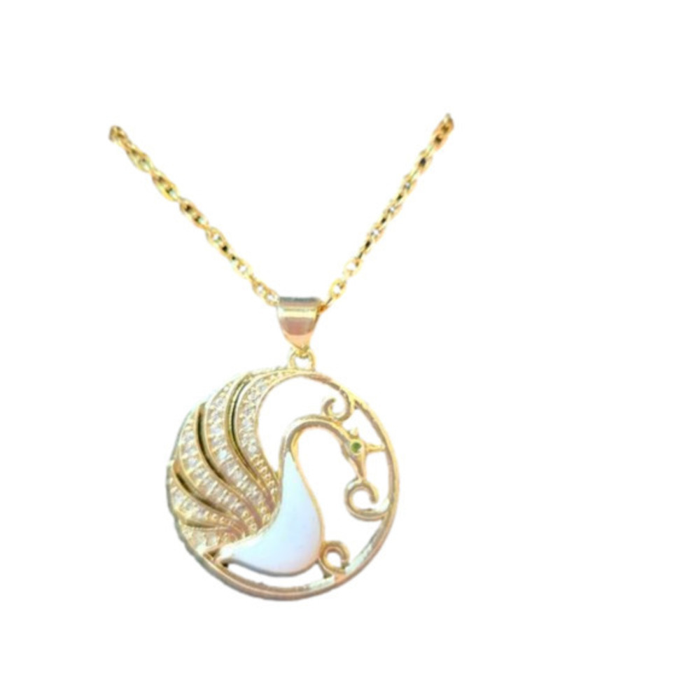 359. Gold-toned Peacock pendant on gold-toned chain  NWOT